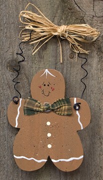 Wood Christmas Ornament D0035CWC - Gingerbread Man 