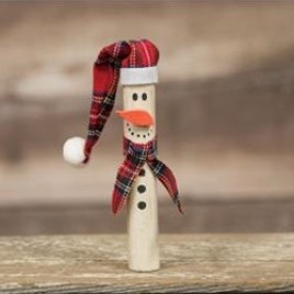 Christmas Wood Ornament G8977 Pencil Snowman with Hat Christmas Wood Ornament G8977 Pencil Snowman with Hat