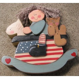 GPATBEAR Patriotic Girl Bear Horse 