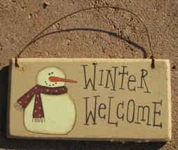 gr115ww - Winter Welcome Snowman wood sign gr115ww - Winter Welcome Snowman wood sign