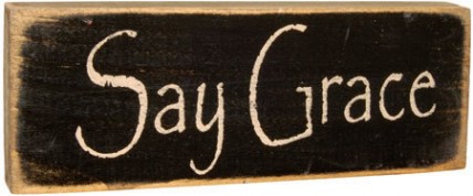 12563 - Say Grace Wood Primitive Block