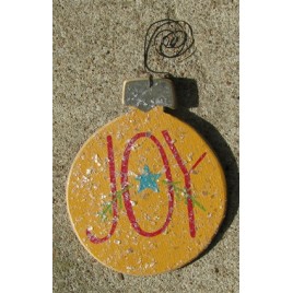 HO5150 - Joy Yellow Bulb wood ornament HO5150 - Joy Yellow Bulb wood ornament