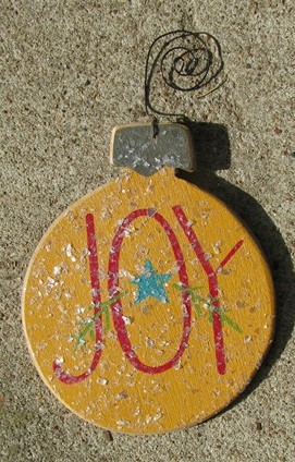 HO5150 - Joy Yellow Bulb wood ornament HO5150 - Joy Yellow Bulb wood ornament