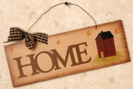  8W1058- Home Metal Wood Sign with Salt Box House 