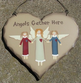 Primitive Wood Angel Heart HP24-Angels Gather Here Primitive Wood Angel Heart HP24-Angels Gather Here