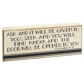 Primitive wood Box Sign HW-4626 Matthew 7:7 Primitive wood Box Sign HW-4626 Matthew 7:7