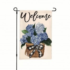 JC3716972 Charming Hydrangea Welcome Garden Flag - Double-Sided