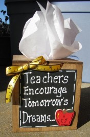 Teacher Gifts 2711TBT -Teachers Encourage Tommorow's Dreams Tissue Wood Box 