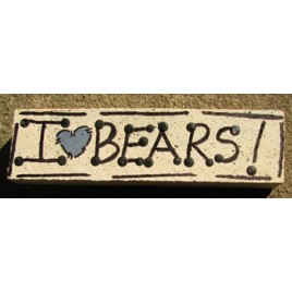 Wood Block I Love Bears  