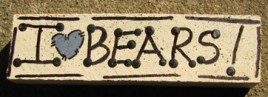 Wood Block I Love Bears  