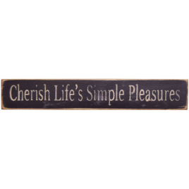 Cherish Life's Simple Pleasures Hand Stenciled Wood Block