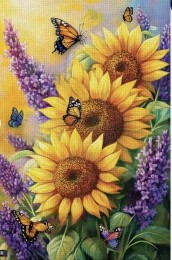 TC11816118 Sunflower Garden with Butterflies – Double-Sided garden flag