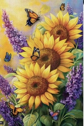 TC11816118 Sunflower Garden with Butterflies – Double-Sided garden flag