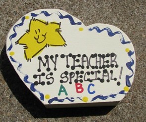 MTIS - My Teacher is Special sideways wood heart MTIS - My Teacher is Special sideways wood heart
