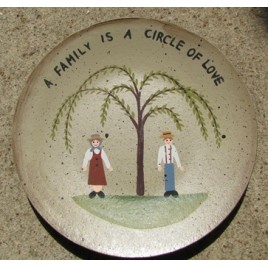 NEW-14 A family is a circle of love wood plate 