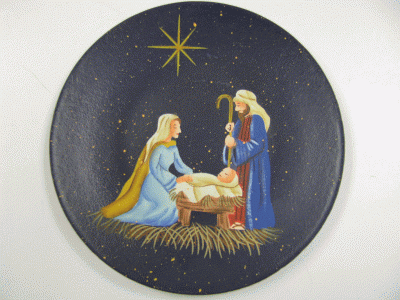 NEW-4 Nativity Wood Plate NEW-4 Nativity Wood Plate