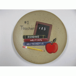 NEW-8  #1 Teacher wood Plate 