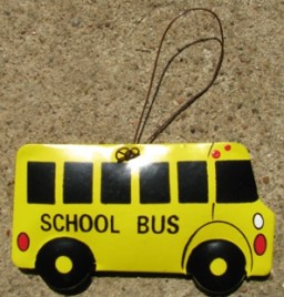 or365 School Bus Metal Ornament 