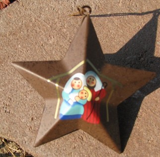 OR232 - metal star - manger scene  OR232 - metal star - manger scene