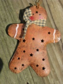 Christmas Metal Ornament OR302 - Gingerbread Man  