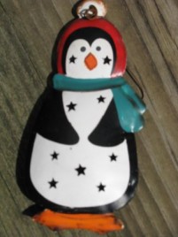  OR306- Penguin tin punched ornament 