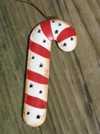 OR307-Candy Cane tin punched ornament OR307-Candy Cane tin punched ornament