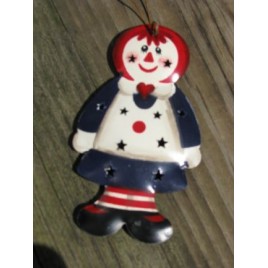 or312 Raggedy Ann Metal Christmas Ornament 