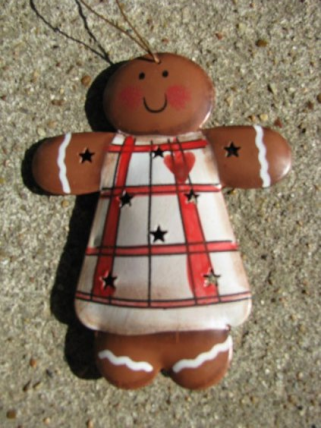 Christmas Metal Ornament OR-345 Gingerbread  