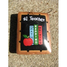 Teacher Gifts OR-336 #1 Teacher Metal Christmas Ornament
