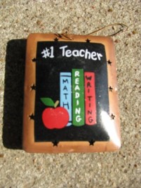 Teacher Gifts OR-336 #1 Teacher Metal Christmas Ornament