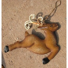 Metal Christmas Ornament OR501- Flying Reindeer