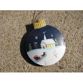 OR-516 Winter Church Ball metal ornament OR-516 Winter Church Ball metal ornament