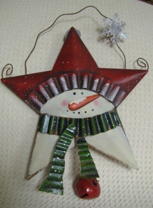 OR605 - Snowman Star with Bell Metal ornament OR605 - Snowman Star with Bell Metal ornament