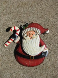 OR-608 Santa with Candy Cane Christmas Ornament