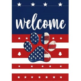 81M1V53761 American Flag and Paw Print Double-sided Garden Flag