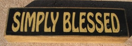 Primitive Wood Block pb140b-Simply Blessed Primitive Wood Block pb140b-Simply Blessed