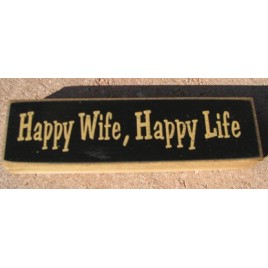 pb6142b-Happy Wife, Happy Life wood block 