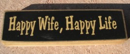 pb6142b-Happy Wife, Happy Life wood block 