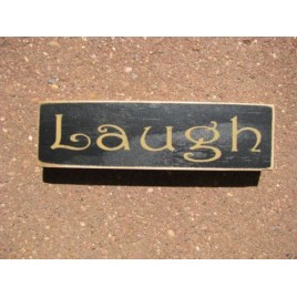 Primitive Wood Block pbw927B - Laugh 