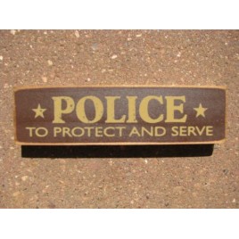 PBW989R Police Protect & Serve Wood Block 