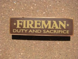 PBW990R - Fireman Duty and Sacrifice Wood Block 