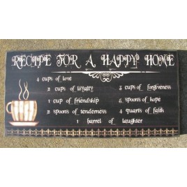 45372RC - Recipe for a  Happy Home wood Box Sign