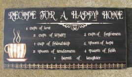 45372RC - Recipe for a  Happy Home wood Box Sign