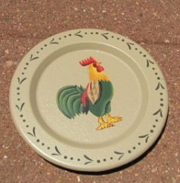 RPS10 - Small Wood Rooster Plate 