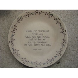 Primitive Wood Plate 32139-Serve the Lord  