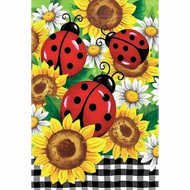 72M5650571 Charming Sunflower and Ladybug Garden Flag- Vibrant Double-sided 72M5650571 Charming Sunflower and Ladybug Garden Flag- Vibrant Double-sided