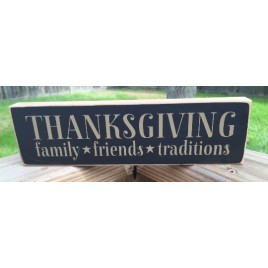T1996 Thanksgiving Family * Friends * Traditions Wood Block
