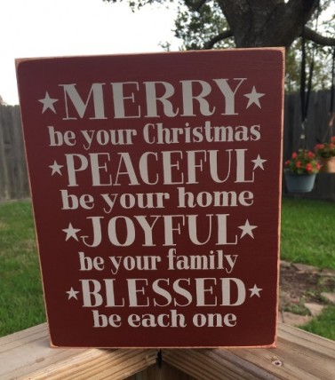 T2227 Merry Be Your Christmas Wood Sign