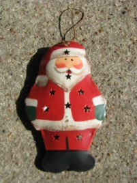 OR-343- Santa 3D metal Christmas ornament 