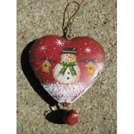 OR-509 Snowman Birdhouses metal ornament 